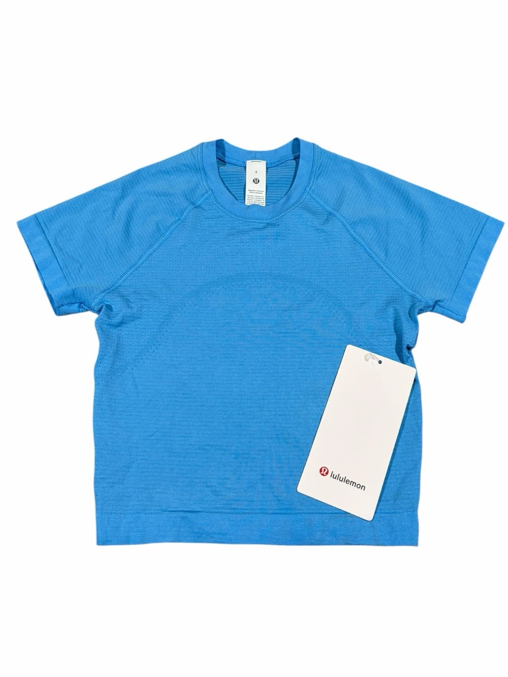 NWT Lululemon Swiftly Tech Cropped Short-Sleeve Shirt 2.0 (Ocean Wave) Size 2